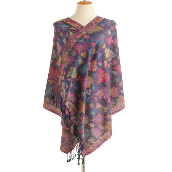 Pashmina Scarf-womens Soft Maple Leaves Jacquard Pashmina Shawls And Wraps For🫲 - Picture 2 of 4